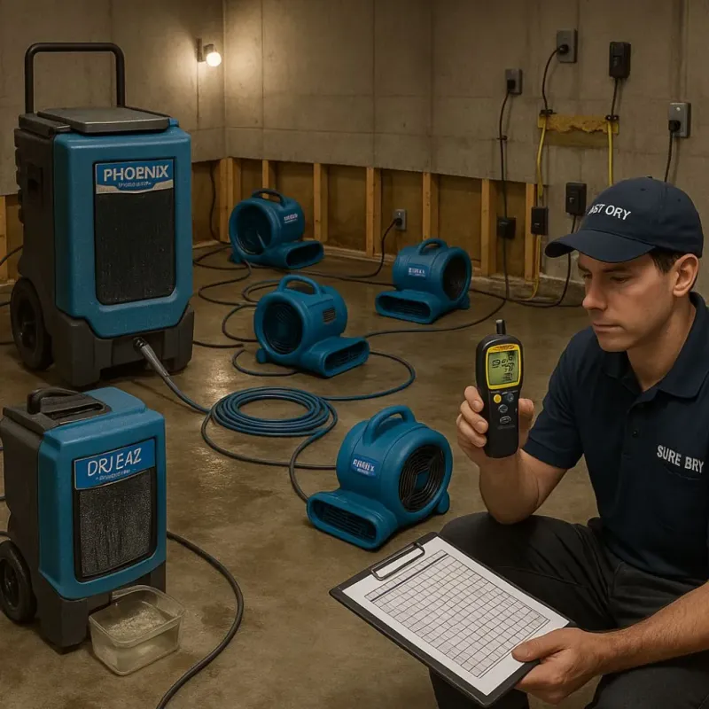 Structural Drying and Dehumidification process in New Hampton, IA